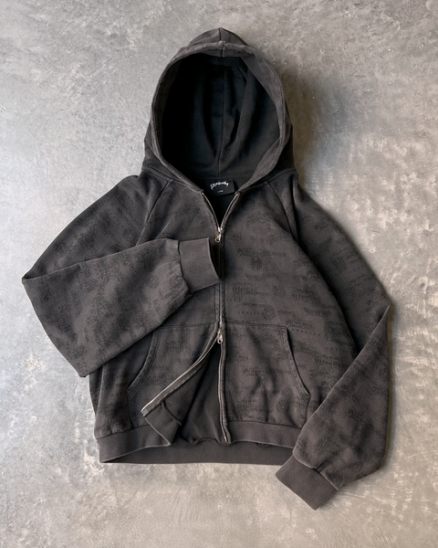 SYNICAL | monogram-zip-up-washed-black