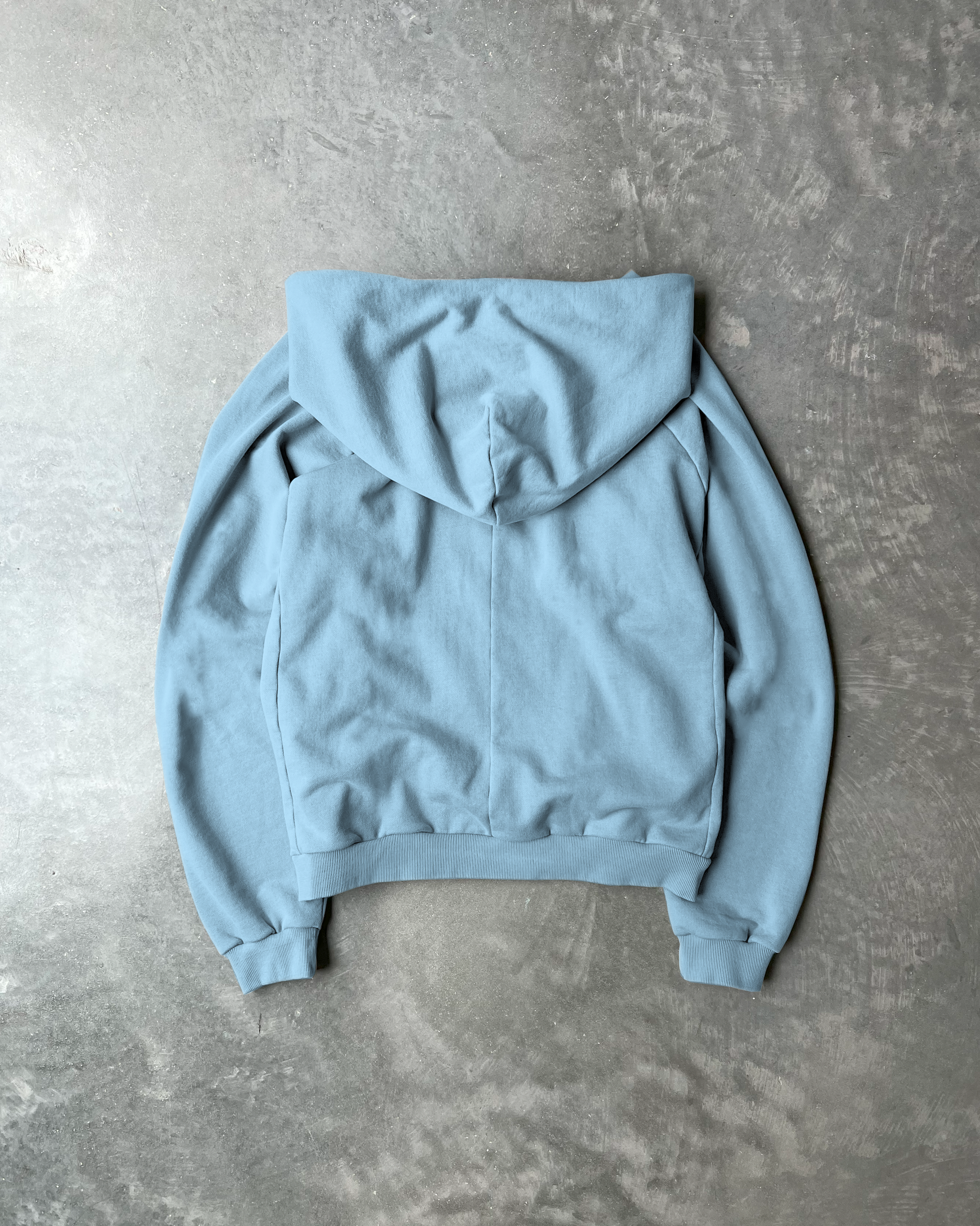 BLUER★DAMAGED DYEING RAW CUT WASHING SWEAT HOODIE ZIP-UP Custtom-Distressed-Washed-